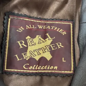 Vintage‎ German Real Leather Echtes Leder Women's Jacket Brown Sz L Waxed thumbnail 4