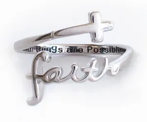 Always Blessed silver faith ring thumbnail 1