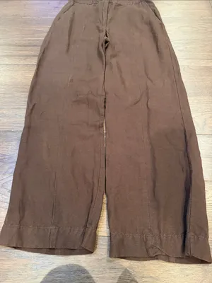 Loft Women’s Brown Relaxed-Leg Pants in 00 Petite - C31-049 thumbnail 3