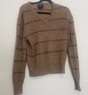Gary Reed Vintage brown long sleeve v neck pullover sweater size large thumbnail 1
