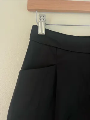 Zara Satin Black High-Waist Pleated Women's Shorts Size Small thumbnail 7