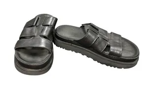 Ugg Golderstar 1154652 wms black leather platform slides sandals sz 9 SKU 10-710 thumbnail 1