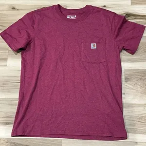 Carhartt Loose Fit Maroon Pocket Tee Shirt Women’s Large thumbnail 1