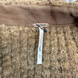 Free People Taffy Brown Waffle Knit Belted Cardigan Sweater Wool Alpaca Medium thumbnail 9