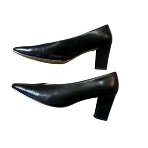 Vintage SRO Leather Heels Women’s 7.5M Blue Low Heel Pumps Used thumbnail 13
