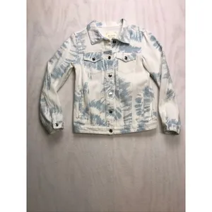 Altar'd State Blue Ivory Tie Dye‎ Denim Jacket J1283DNAS Small Cloud Wash Boho thumbnail 6