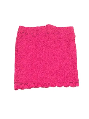 Torrid Hot Pink Lace Barbiecore Summer Wedding Guest Scalloped Hem Mini Skirt L thumbnail 5