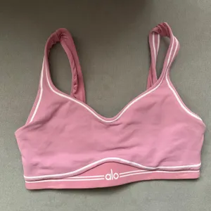 Alo Yoga Airbrush Heart Throb Bra Pink Wild Rose/White S thumbnail 5