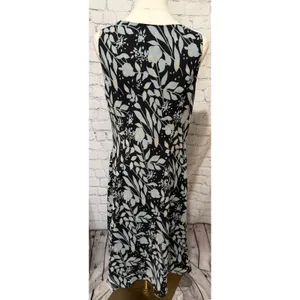 Ann Taylor Women’s Sleeveless Lined Floral Dress Size 10 Print Black Blue thumbnail 4