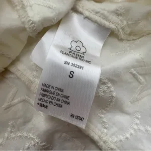 FARM RIO Star‎ 3D Embroidered Blouse in Off White - size S thumbnail 14
