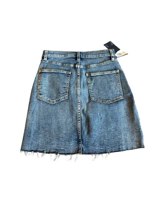 Wilfred Free Aritzia Denim Skirt Tanit Medium Wash Raw Hem Casual Size 6 NWT thumbnail 7