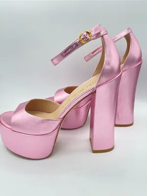 STUART WEITZMAN Skyhigh 145 Metallic Pink Platform Sandals Size 9 thumbnail 2
