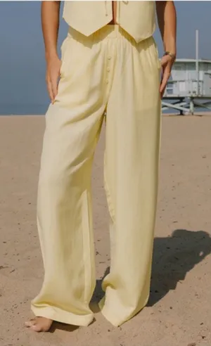 Daily Drills Linen Resort Pants Lemonade XS/S NWT thumbnail 1