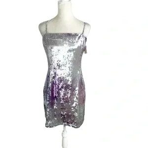 NWT Lulus Whatever Forever Tie Dye Crushed Velvet Bodycon Dress Lavender Size M thumbnail 5