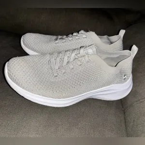 Skechers Light Gray Knit Slip-On Sneakers thumbnail 5