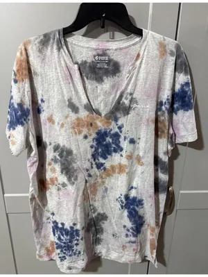Pink Tie-Dye V-Neck T-Shirt - Kinder to the Planet & Your Style! thumbnail 1