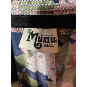 Show Me Your Mumu Hacienda Maxi Dress Small Navy Floral Off Shoulder Boho Resort thumbnail 8