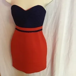 Silence + Noise Urban outfitters bright strapless body con dress thumbnail 10