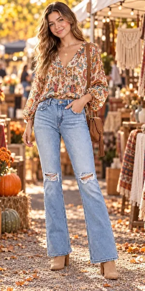 American Eagle 90’s bootcut distressed knees light wash comfort waist jeans 2reg thumbnail 1