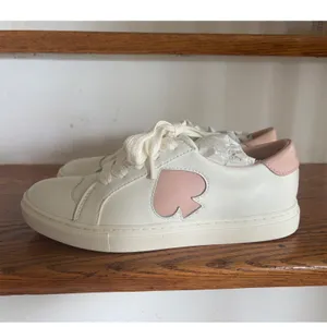 Kate Spade Fez Sneakers White Rose‎ Smoke Leather Low Top K6849 Womens 6.5 B thumbnail 2