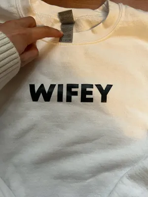 Gildan White “Wifey” Bachelorette Sweatshirt thumbnail 3