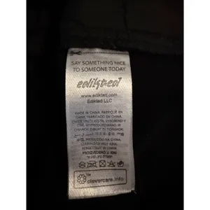Edikted Luna Black Faux Leather Flare Pants High Rise‎ Stretch Vegan Leather M thumbnail 6
