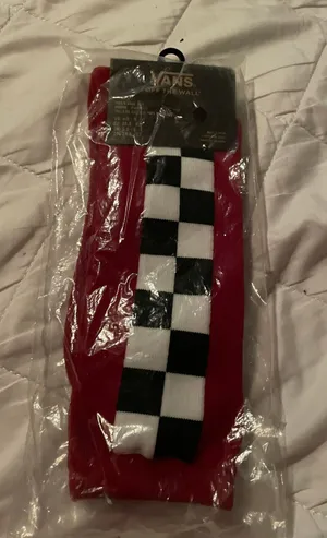 Vans Socks Fits Shoe Sizes 6.5-9 Red Black and White thumbnail 1
