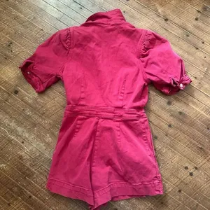 Day + Moon red denim mechanic M boutique romper thumbnail 5