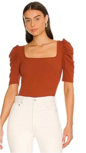 Free People Terracotta Puff Sleeve Tee thumbnail 1