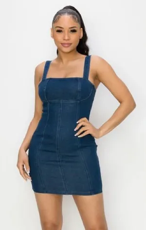 🌸AMTIOUS denim dress ✨ Blue thumbnail 1