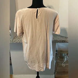 J. Crew Women's Soft Pink Short Sleeve Silk Blouse Size M thumbnail 2