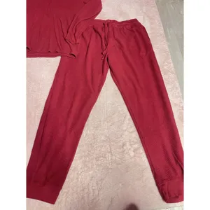 Strafford Men's Waffle Pajama‎ Pant Set, Burgundy, Shirt, M Pants, L I0182 thumbnail 4