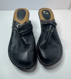 Cherokee Black Leather Mules Size 11 thumbnail 1