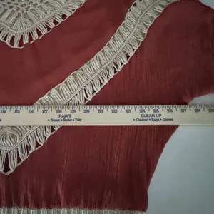 Umgee Rust Crochet‎ Fringe Batwing Top Boho V-Neck Lightweight Blouse Small thumbnail 7