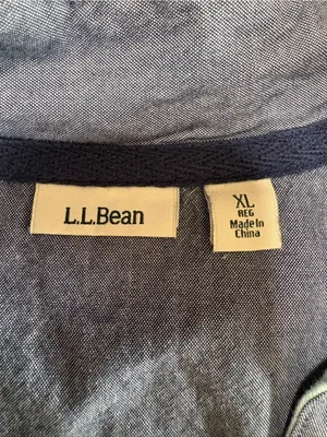 LL Bean Knit Style Pullover 1/4 Button Up Women’s Size XL Teal/Blue thumbnail 2
