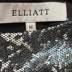 ELLIATT Catalina Black And Silver‎ Sequin Asymmetrical Mini Skirt EUC Medium thumbnail 7