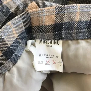VTG Moschino jeans 26‎ Y2K plaid pleated Academia wool brown skirt thumbnail 3