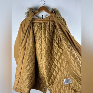 H&M Divided Small Faux Fur Shearling lined‎ Hooded Parka Coat Light Brown thumbnail 11