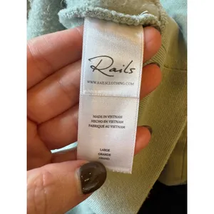 Rails Sweatshirt Women Large Light Seafoam Green Hilda Gathered Sleeve Cropped‎ thumbnail 11