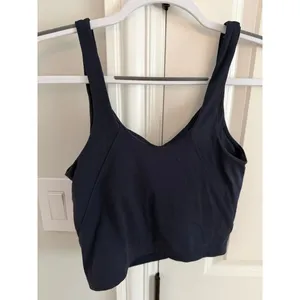Quince NWOT 2 Pc. Bundle Ultra Form Cropped Tanks Deep Navy and Storm Blue Small thumbnail 4