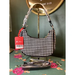 Montana West Hobo Bag Small Black‎ White Houndstooth NWT thumbnail 2
