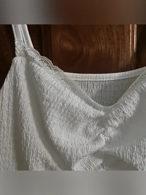 SHEIN White Textured Lace-Trim Summer Tank Top thumbnail 7