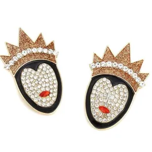Disney New Snow White evil queen villain sparkly jeweled earrings thumbnail 2