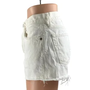 Agolde Parker Women's White High Waisted Cotton Cut Off Denim Jean Short Size 26 thumbnail 2