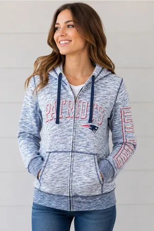 NEW ENGLAND PATRIOTS Women's Space-Dye Full-Zip Fleece Hoodie size M thumbnail 1