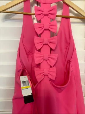 Seni & Cade Pink Bow Back Dress Size Medium thumbnail 6