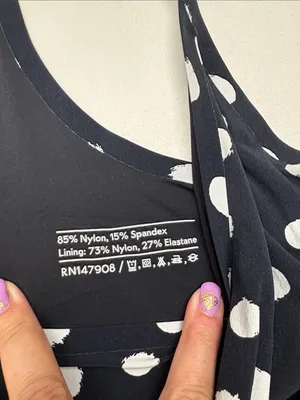 Outdoor Voices size XS Black Tank dress White Polka Dots athletic cute thumbnail 4