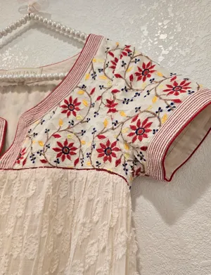 Anthropologie Payal Jain Embroidered Dress Fine Cotton S thumbnail 8