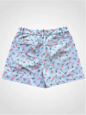 Entro Floral Print Shorts in Blue Size S thumbnail 2