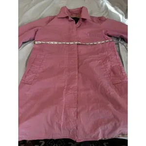 Coach Bubble Gum Pink Sz: L Single Breast Button Trench Coat. Lined w/ Logo thumbnail 3